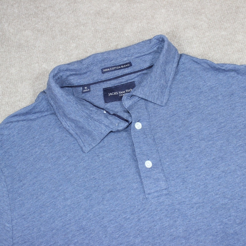 Jachs New York Tribeca Blue Pima Cotton Blend Polo Shirt XL 1676593